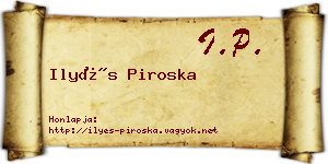 Ilyés Piroska névjegykártya