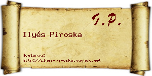 Ilyés Piroska névjegykártya