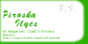 piroska ilyes business card